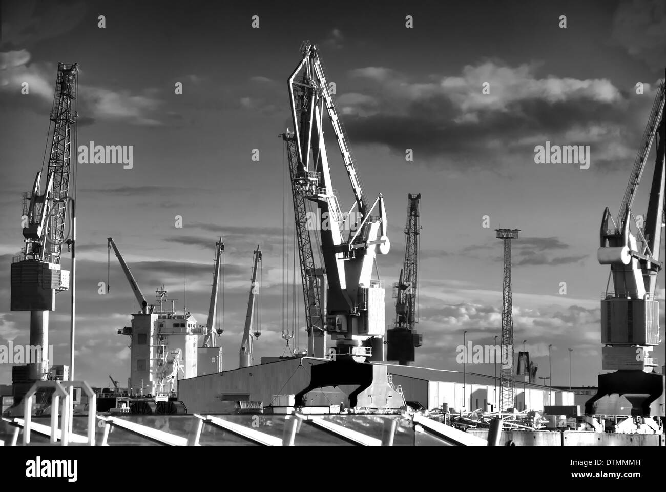 Hamburg Hafen Krane Stockfoto