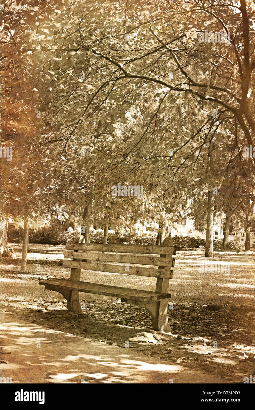 Retro-Stil Foto von Bank Stockfoto
