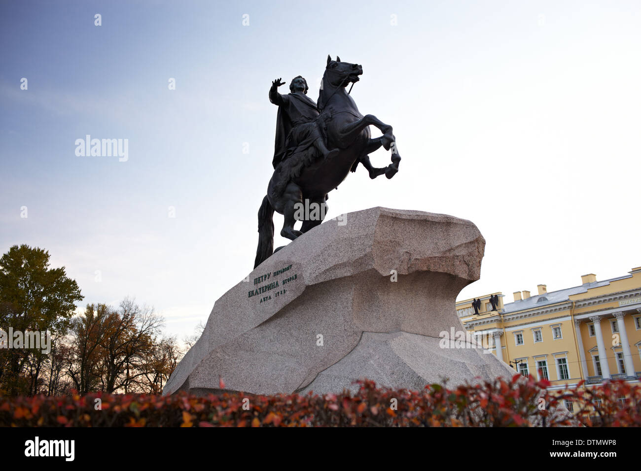 Der eherne Reiter. Niedrigen Winkel. Stockfoto