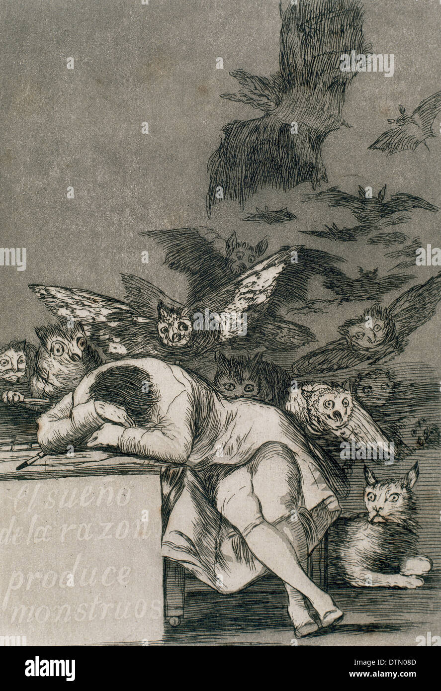 Francisco de Goya (1746-1828). Spanischer Maler und Grafiker. Los Caprichos. ¿Donde va Mama? (Wohin gehen Sie Mama?). Stockfoto