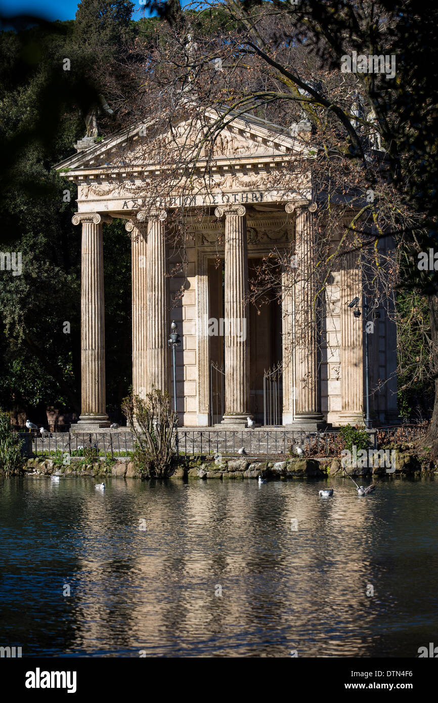 Tempio di Esculapio Temple von Asklepios Villa Borghese. Rom, Italien Stockfoto