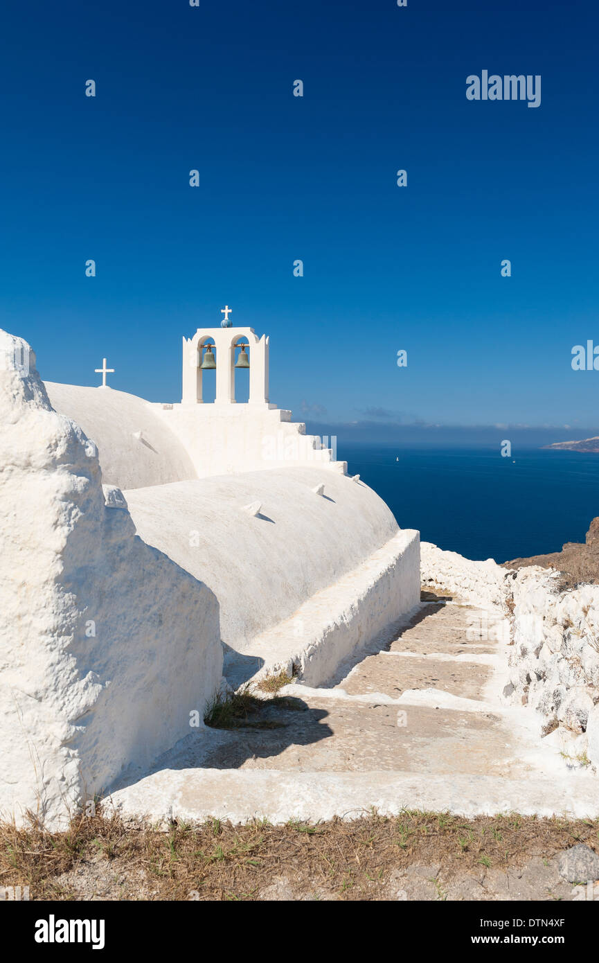 Kirche in Akrotiri auf Santorin in Griechenland Stockfoto