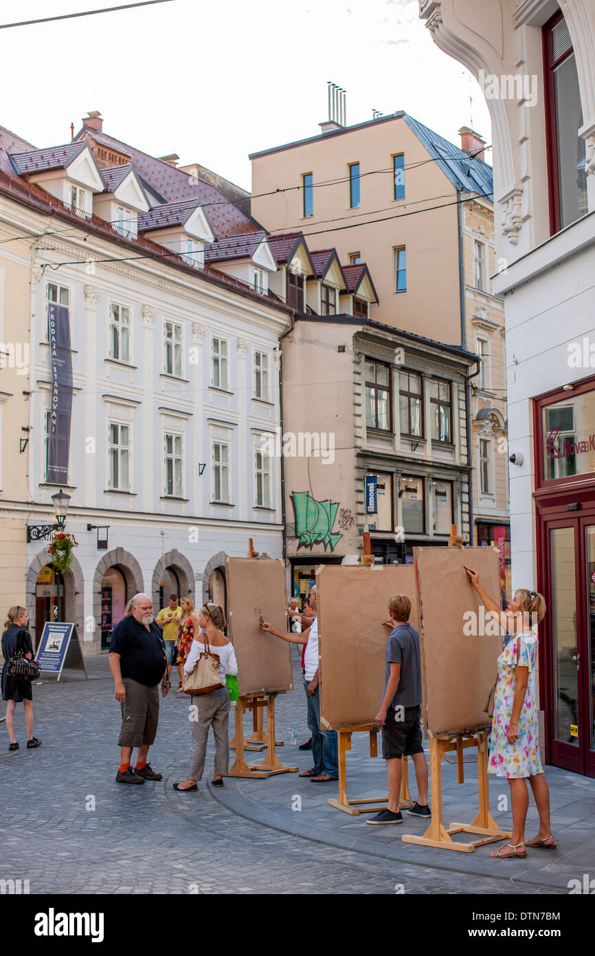 Slowenische Hauptstadt mit Jugend Harmonie Charme und schöne Architektur Stockfoto