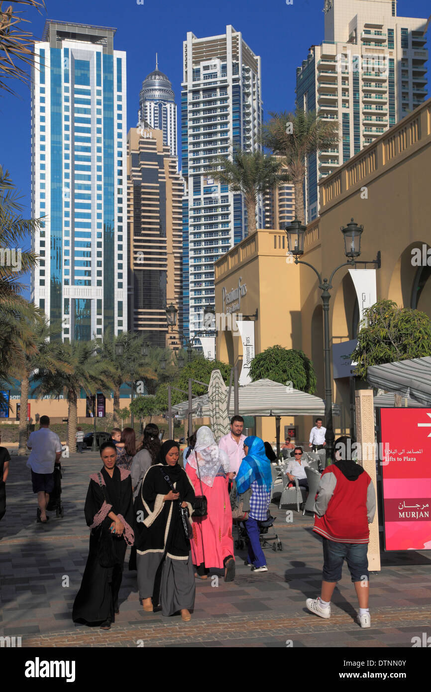 Vereinigte Arabische Emirate, Dubai, Marina, die zu Fuß, Stockfoto