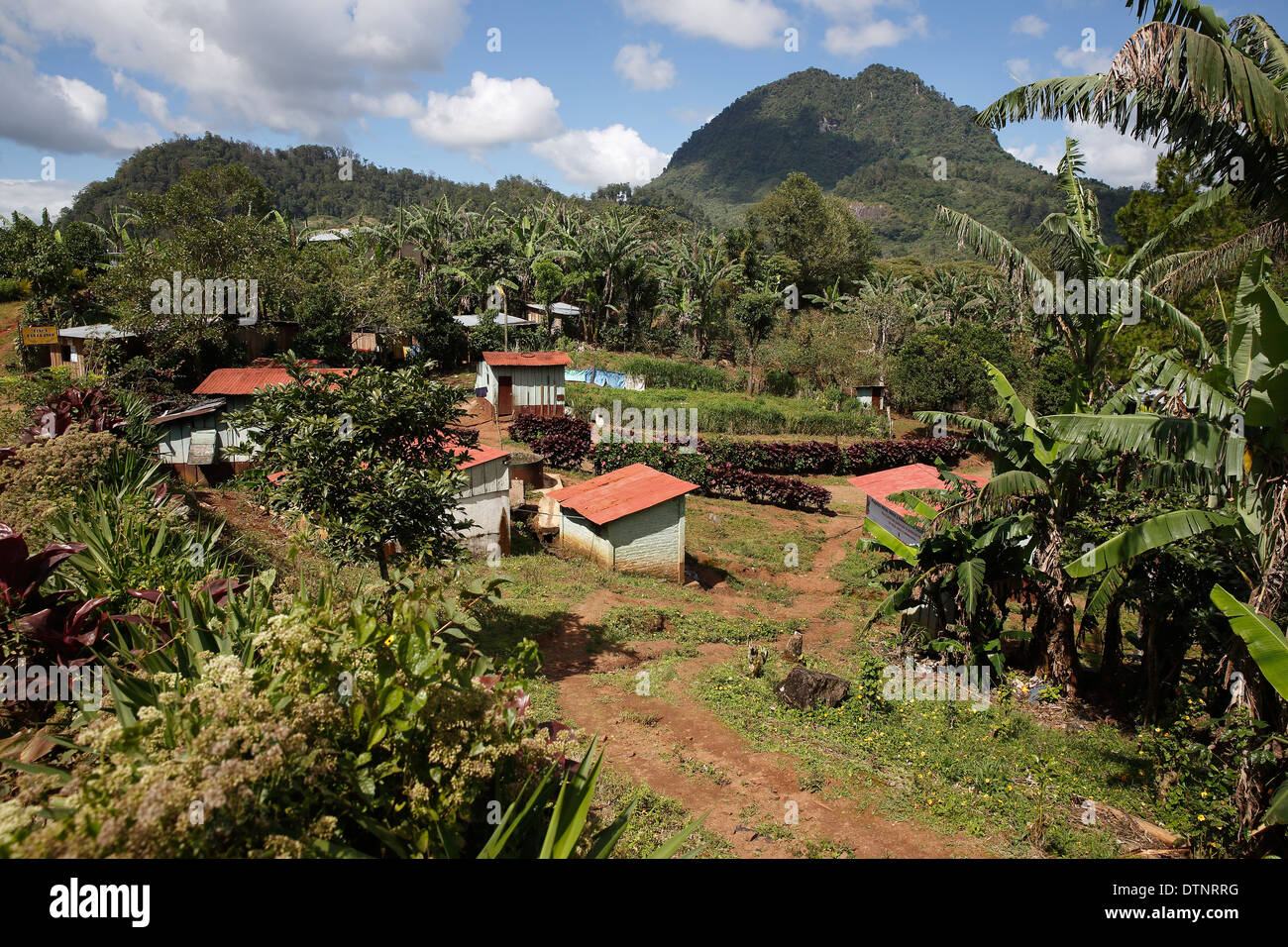 Siedlung in den Bergen, Peñas Blancas, Nicaragua Stockfoto
