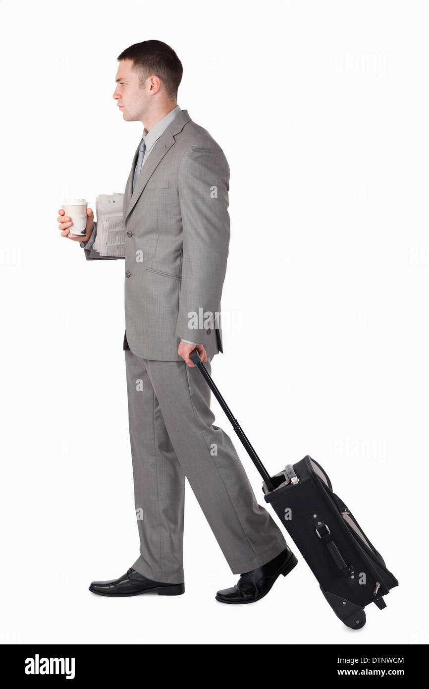 Geschäftsmann unterwegs Stockfoto