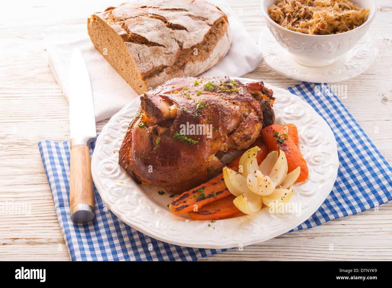 eingelegte Schinken hock Stockfoto