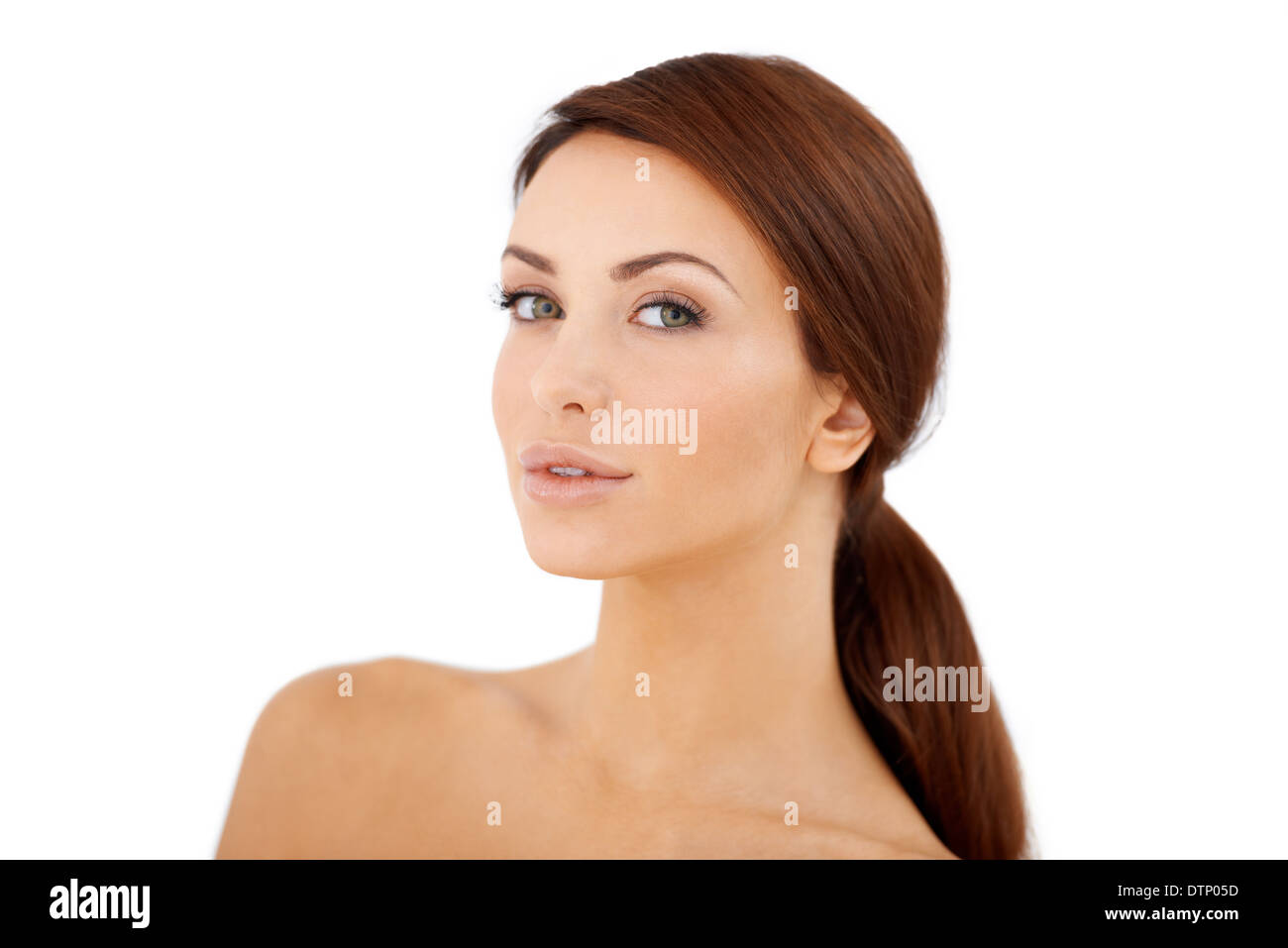 Portarit eine schöne dunkelhaarige Mädchen Stockfoto
