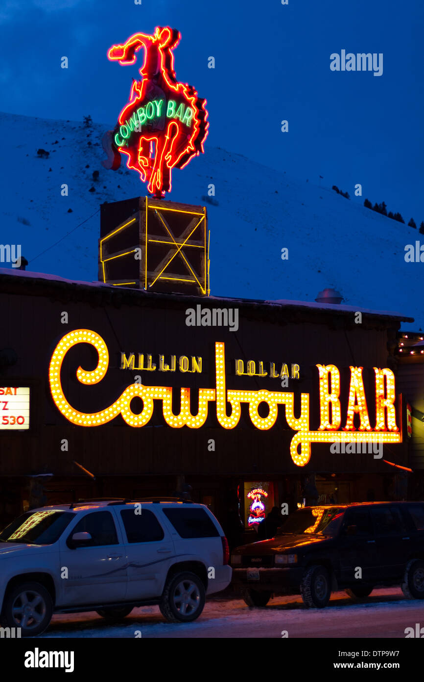 Berühmten "Million Dollar Cowboy Bar", Jackson Hole, WY Stockfoto