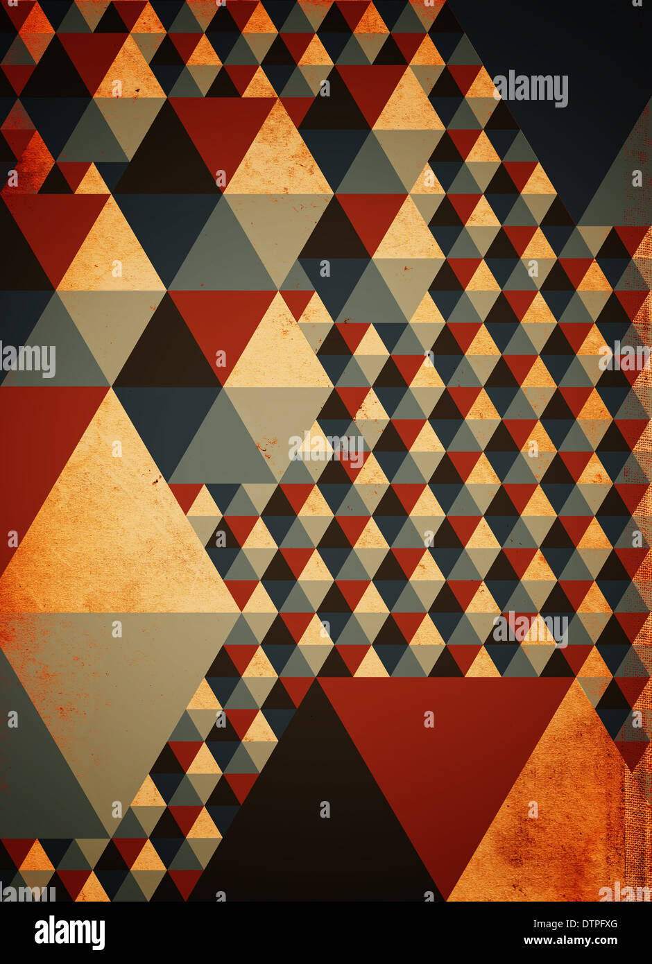 Abstrakte bunte geometrische Muster als Hintergrund auf Grunge Texturen Stockfoto