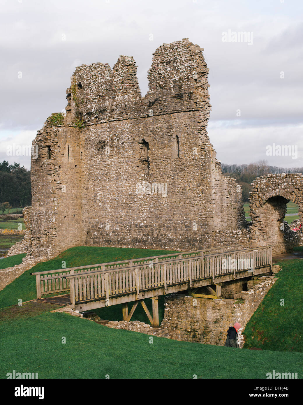 Blick auf Ogmore Burg von Ogmore-by-Sea, SOUTH Wales, Australia Stockfoto
