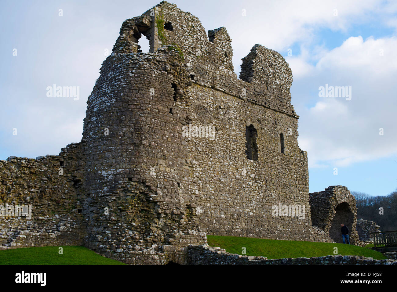 Blick auf Ogmore Burg von Ogmore-by-Sea, SOUTH Wales, Australia Stockfoto