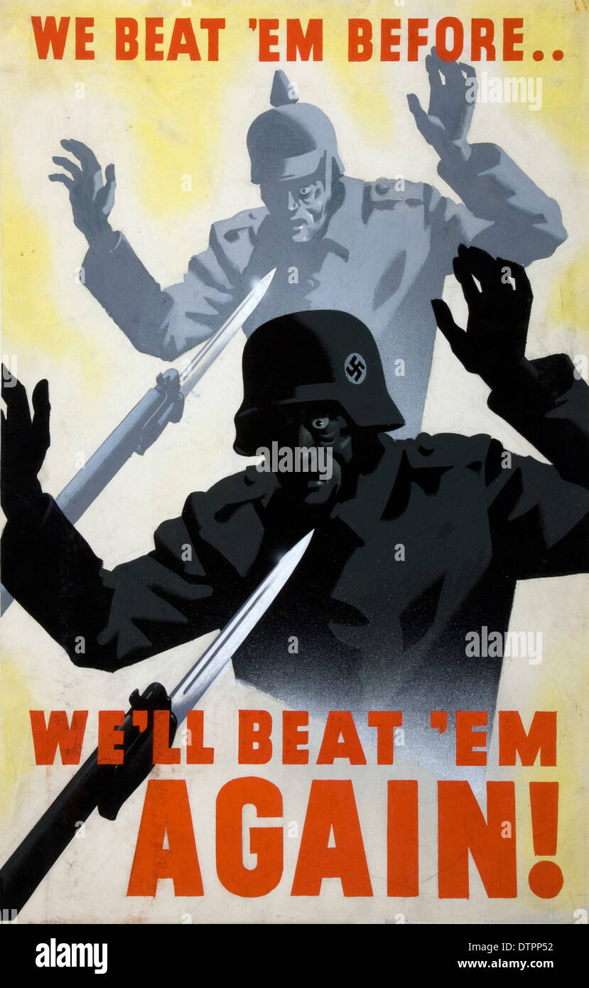 Eine Britische anti Deutsche Propaganda Poster WW2 Das deutsche Soldaten der Alliierten Streitkräfte zu überlassen. Stockfoto