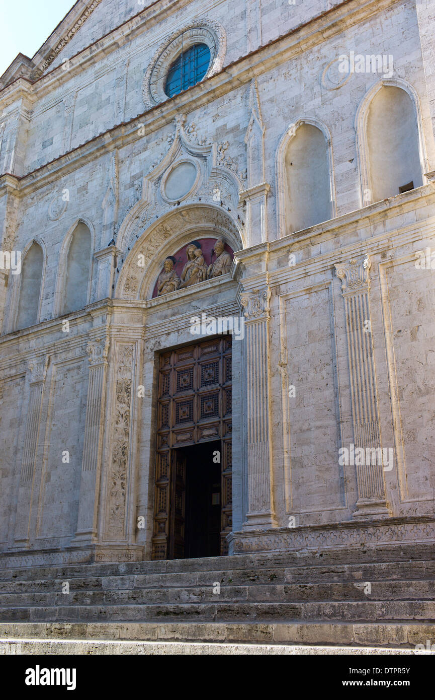 Die Fassade der Sant'Agostino Kirche Montepulciano, Toskana, Italien Stockfoto