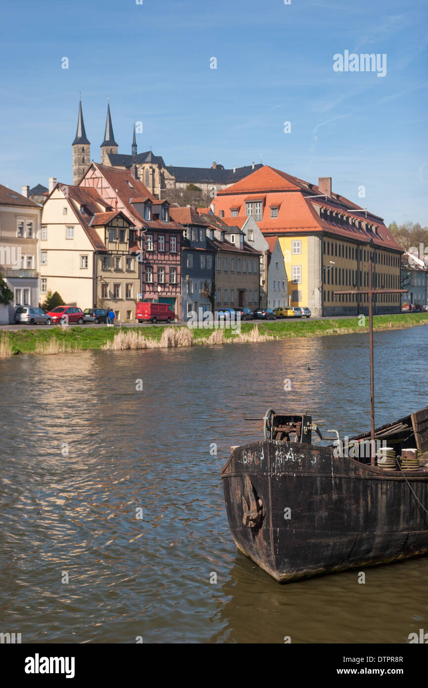 Fluss Regnitz, Bamberg, Deutschland Stockfoto