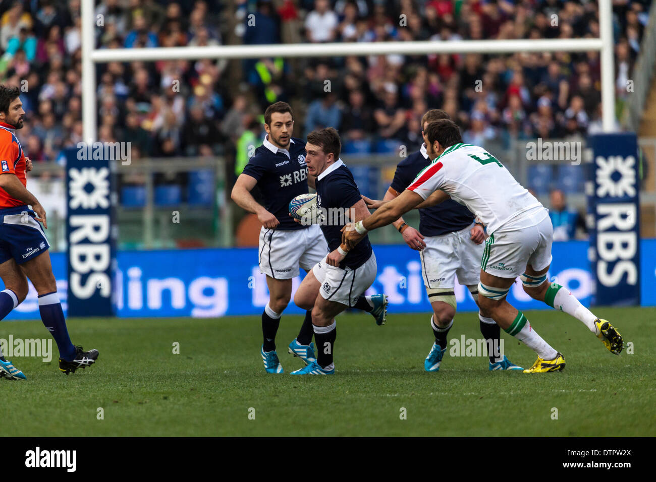 Rom, Italien. 22. Februar 2014. 6 Nations Rugby-Italien gegen Schottland. Schottland Beat Italien um 21 Punkte auf 20 mit einem Duncan Weir Drop kick eine Minute, bevor Sie Vollzeit. Bildnachweis: Stephen Bisgrove/Alamy Live-Nachrichten Stockfoto