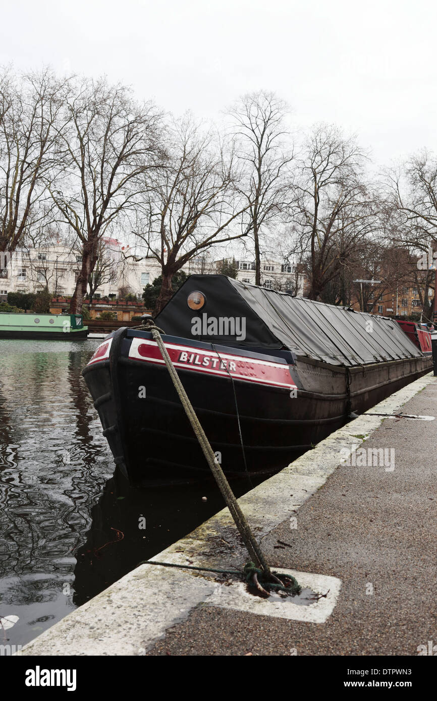 Kahn in Klein-Venedig, London, an einem bewölkten Tag Stockfoto