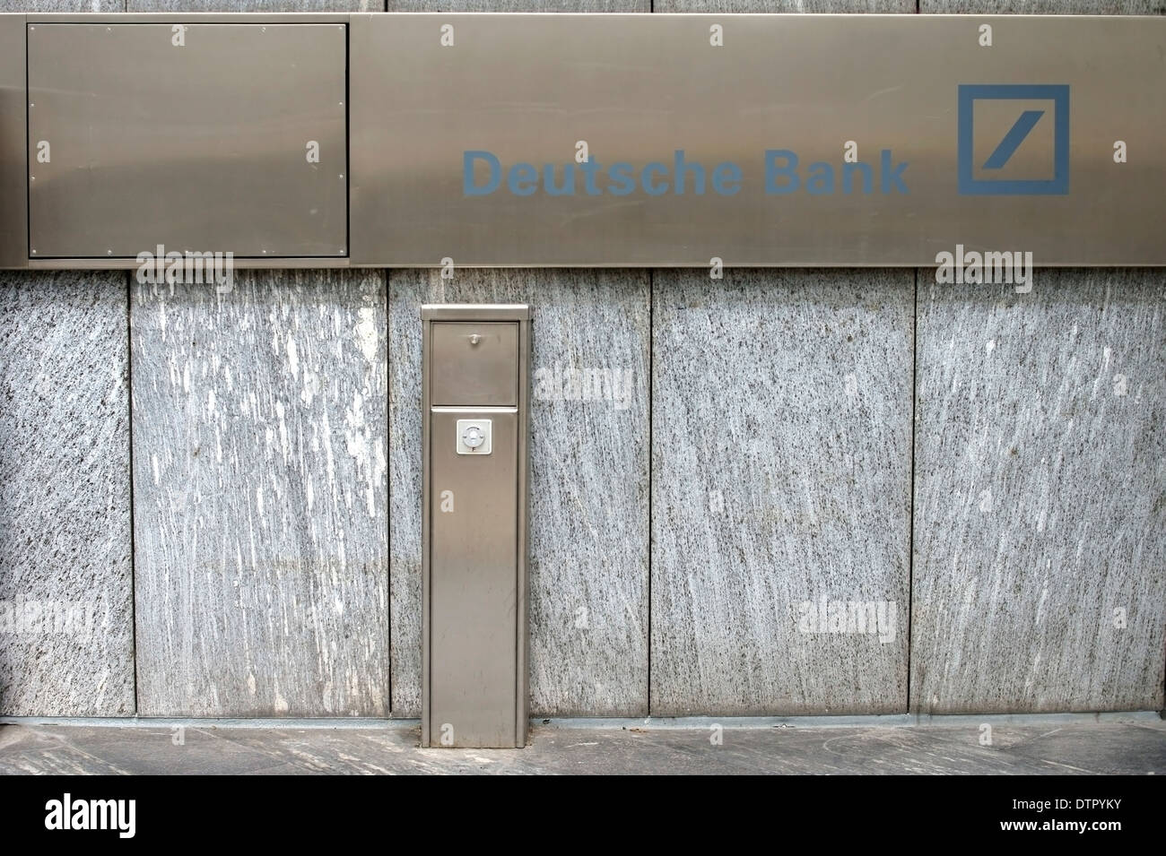 Deutsche Bank Ortseingangsschild Stockfoto