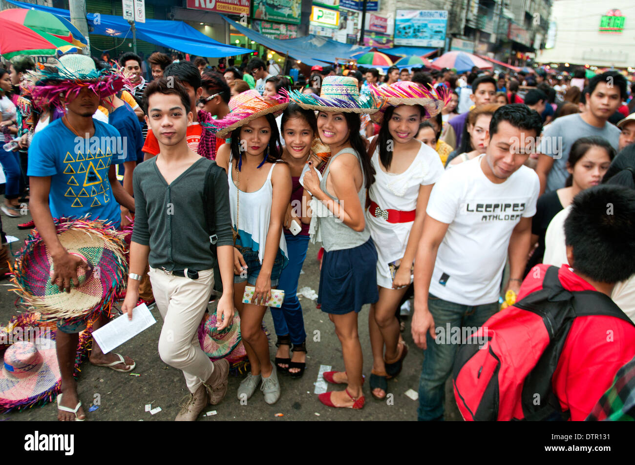 Andrang an der Sinulog Festival, Cebu, Philippinen Stockfoto