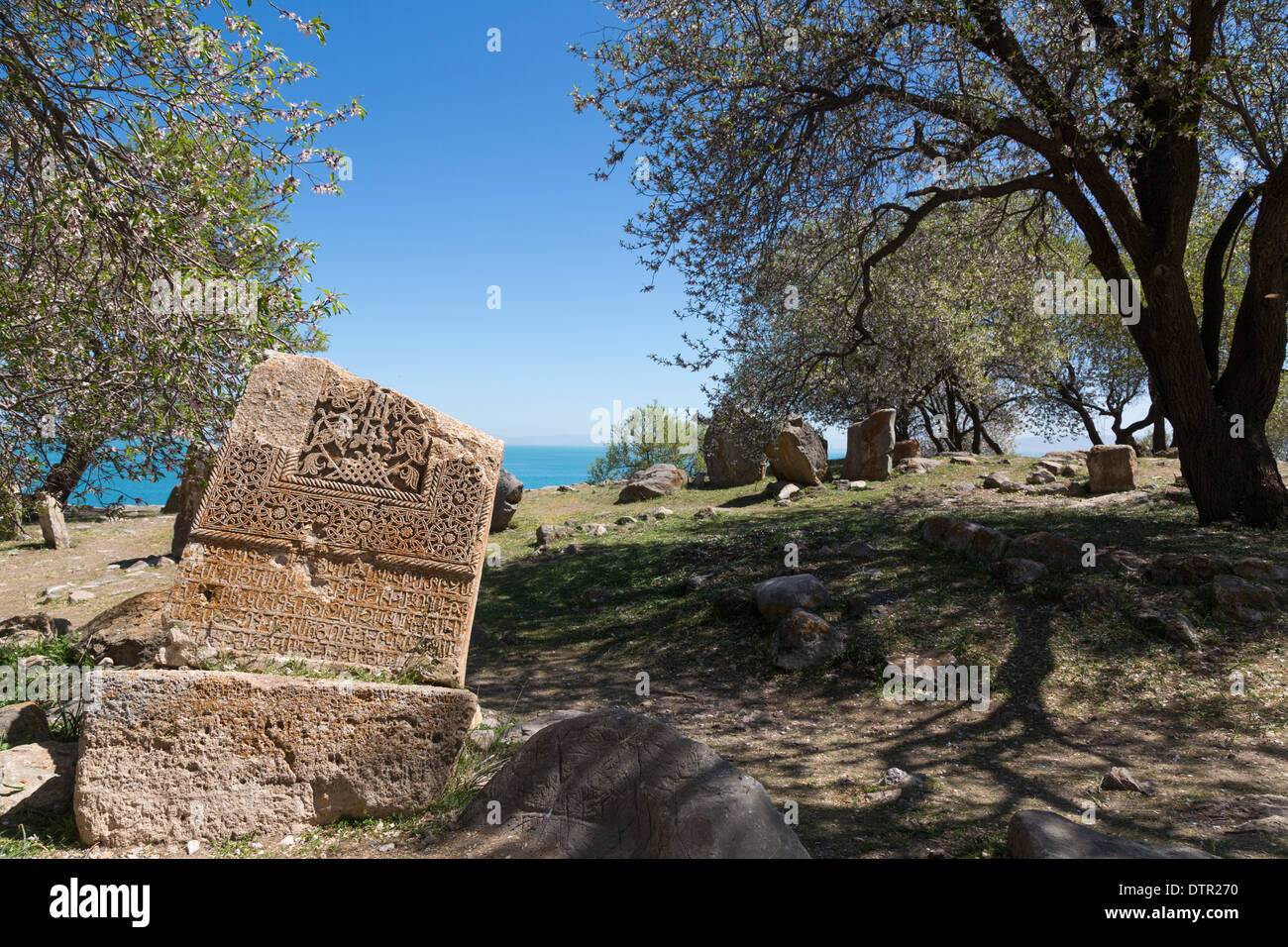 Khachkar, Friedhof, Aghtamar Insel Stockfoto