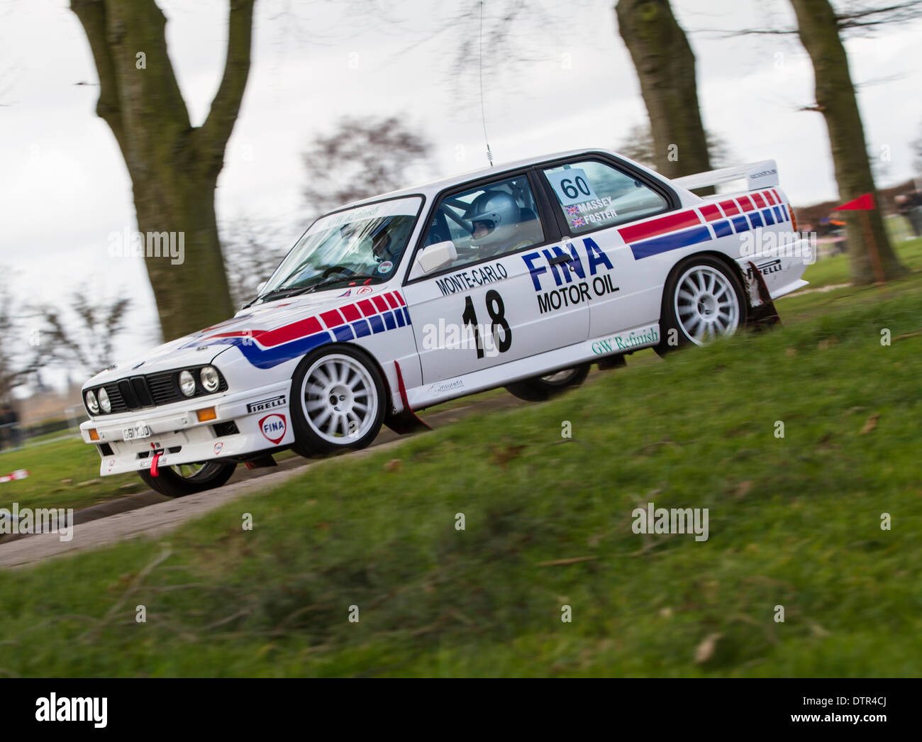 Stoneleigh Park, Coventry, UK. 22. Februar 2014. Rennen Live-Retro Rallye Phasen im Stoneleigh Park mit klassischen B Klasse Rallye-Autos von Audi, Ford, Ferrari, MG und verschiedener Hersteller Credit: Steven Reh/Alamy Live News Stockfoto