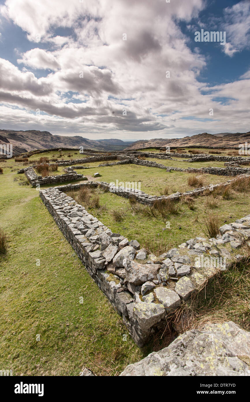 Hardknott Fort, Hardknott Pass, Cumbria, England Stockfoto