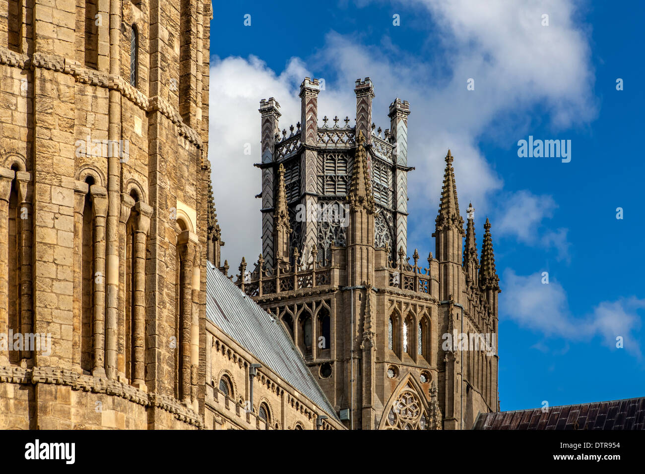 Ely Kathedrale Westturm und Octagon, Ely, Cambridgeshire, England Stockfoto