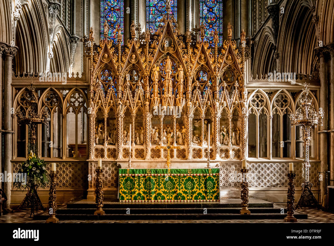 Ely Kathedrale hohes Alter, Ely, Cambridgeshire, England Stockfoto