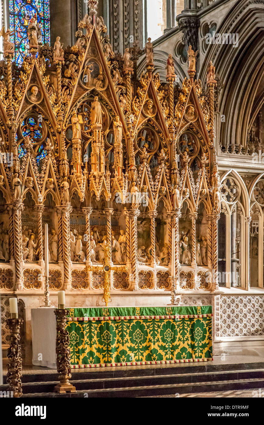 Ely Kathedrale hohes Alter, Ely, Cambridgeshire, England Stockfoto