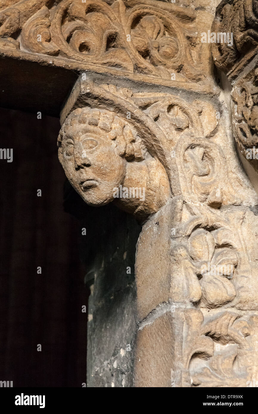 Ely Kathedrale Prioren Tür Steinbildhauen, Ely, Cambridgeshire, England Stockfoto