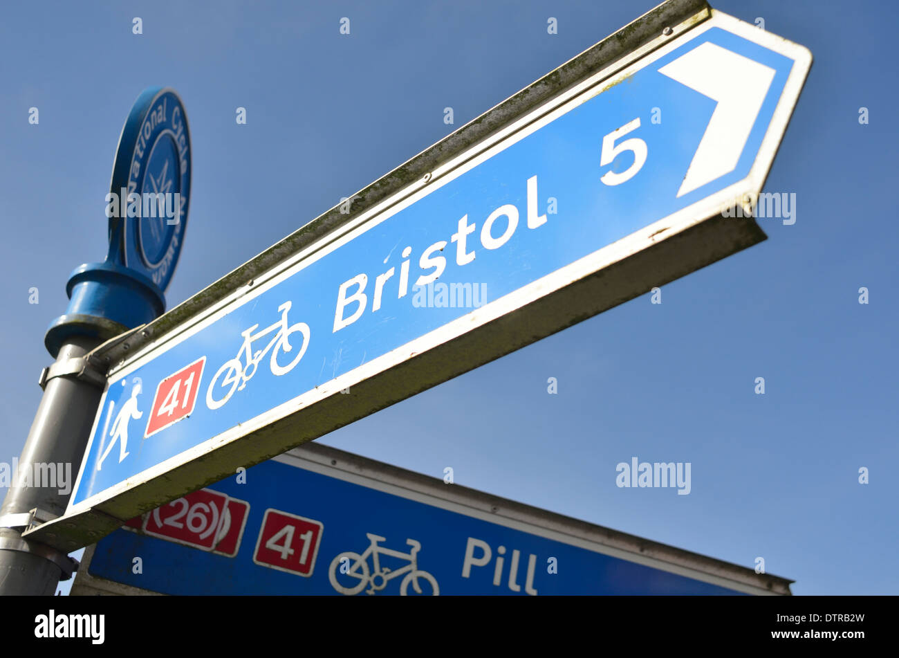 Bristol-Pille Zyklus Weg Zeichen Stockfoto