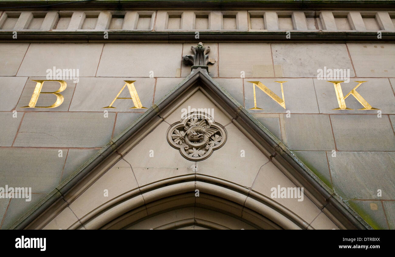 Bank-Zeichen Stockfoto