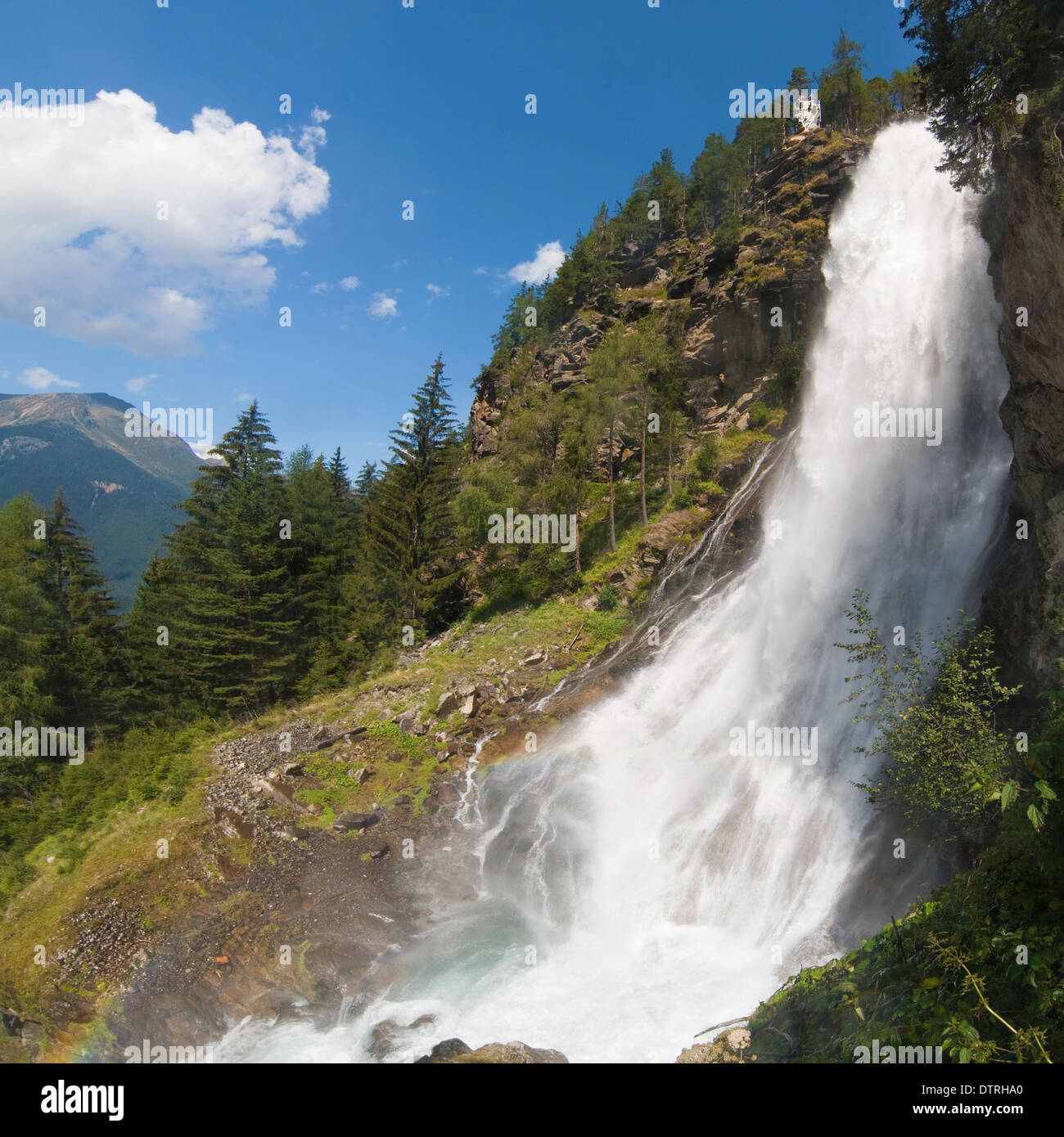Wasserfall der Stuibenfall in Umhausen, Tirol, Österreich. Stockfoto