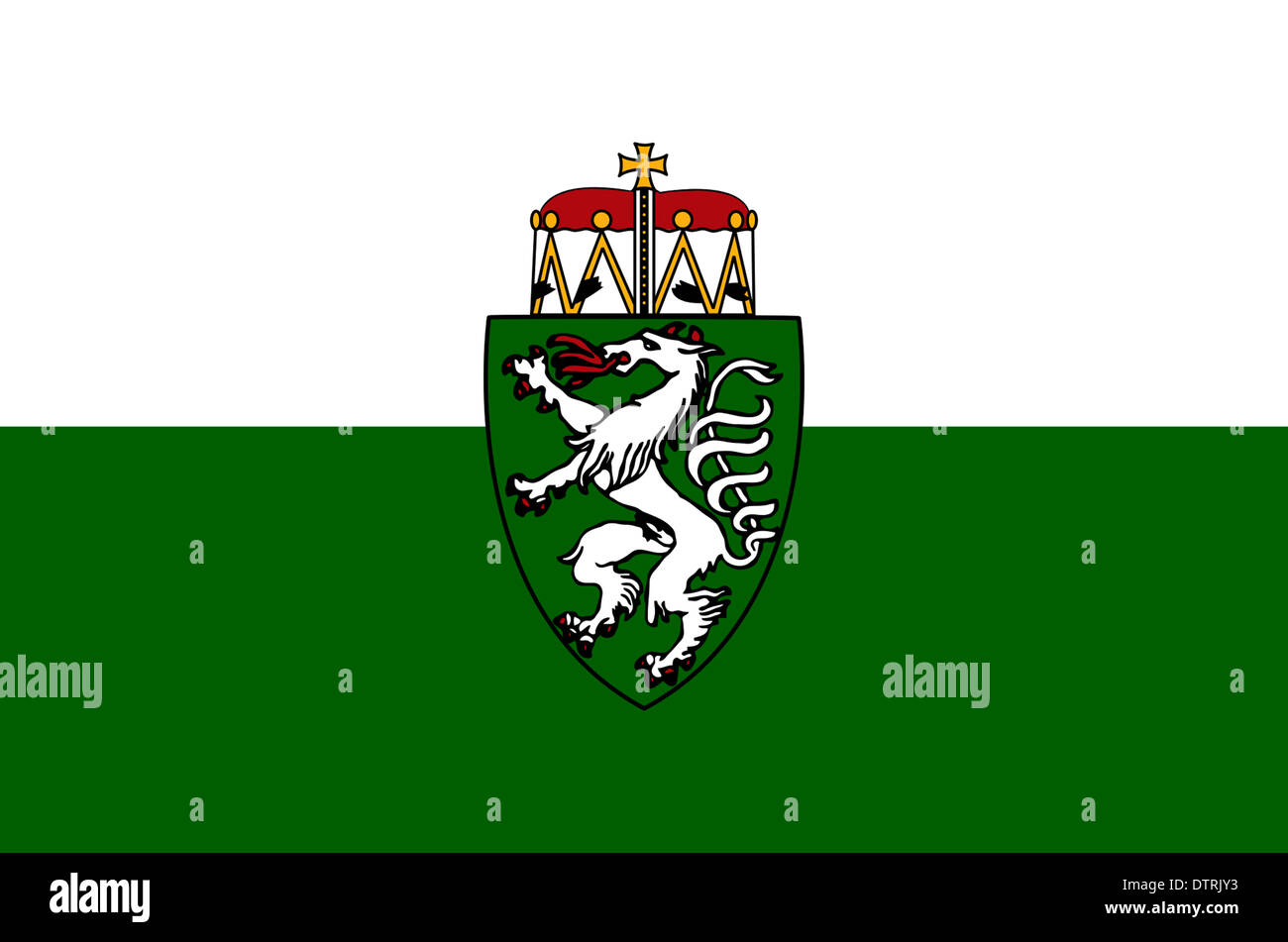 Flagge des österreichischen Bundeslandes Steiermark. Stockfoto