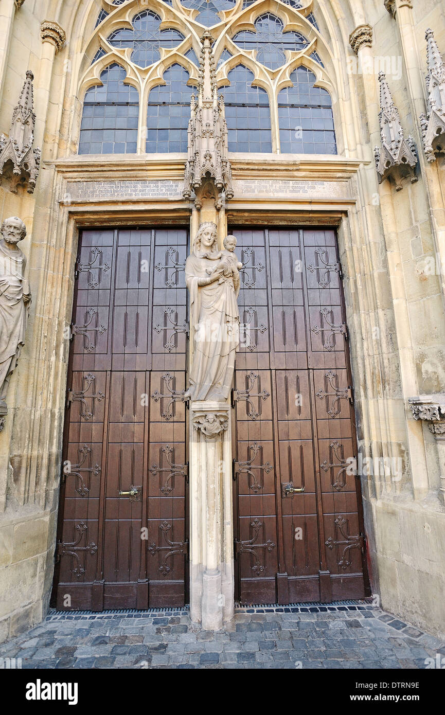 Portal der Kirche Notre-Dame, Münster, Münsterland, Nordrhein-Westfalen, Deutschland Stockfoto