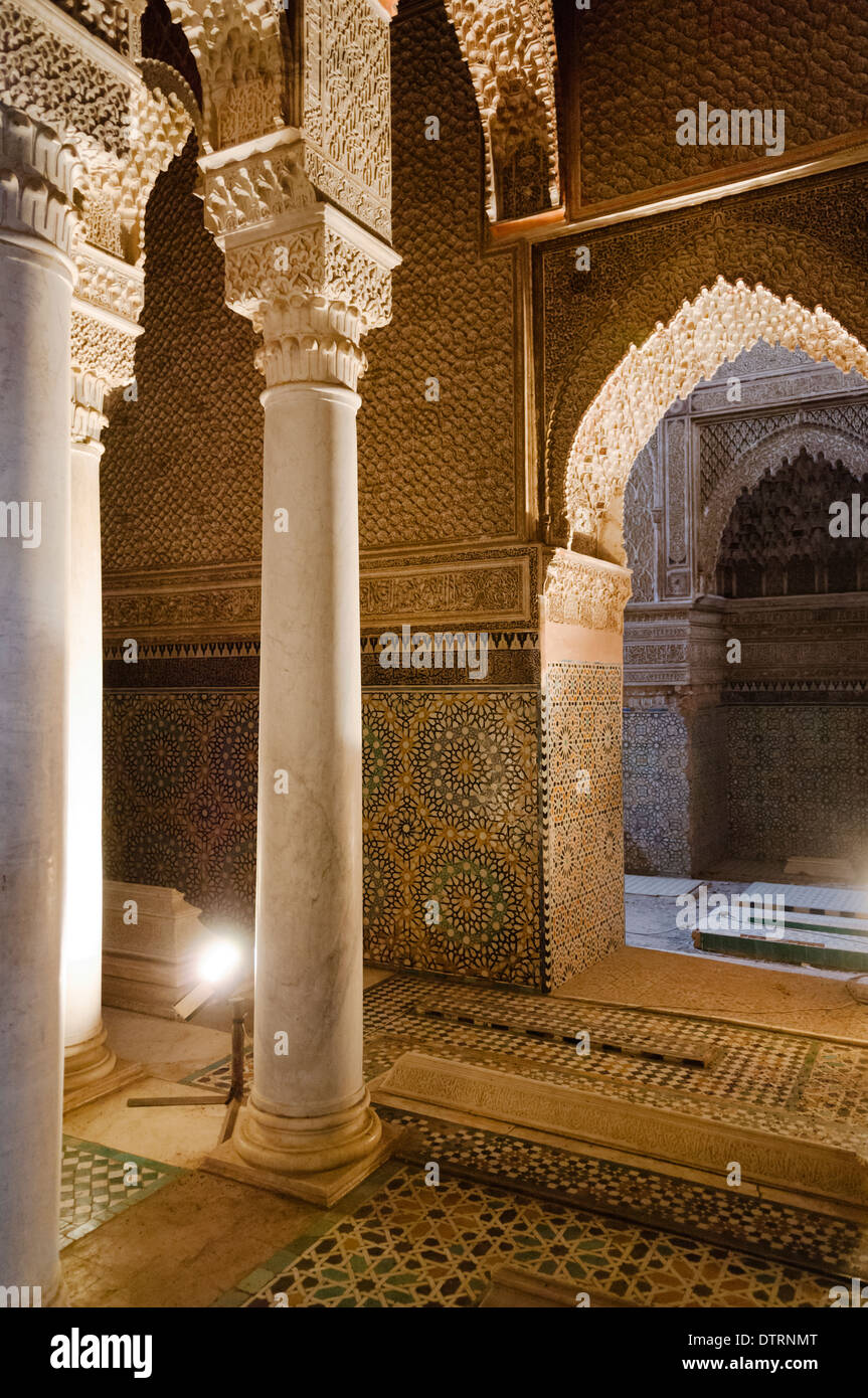 Saadiennes-Gräber in Marrakesch, Marokko. Stockfoto