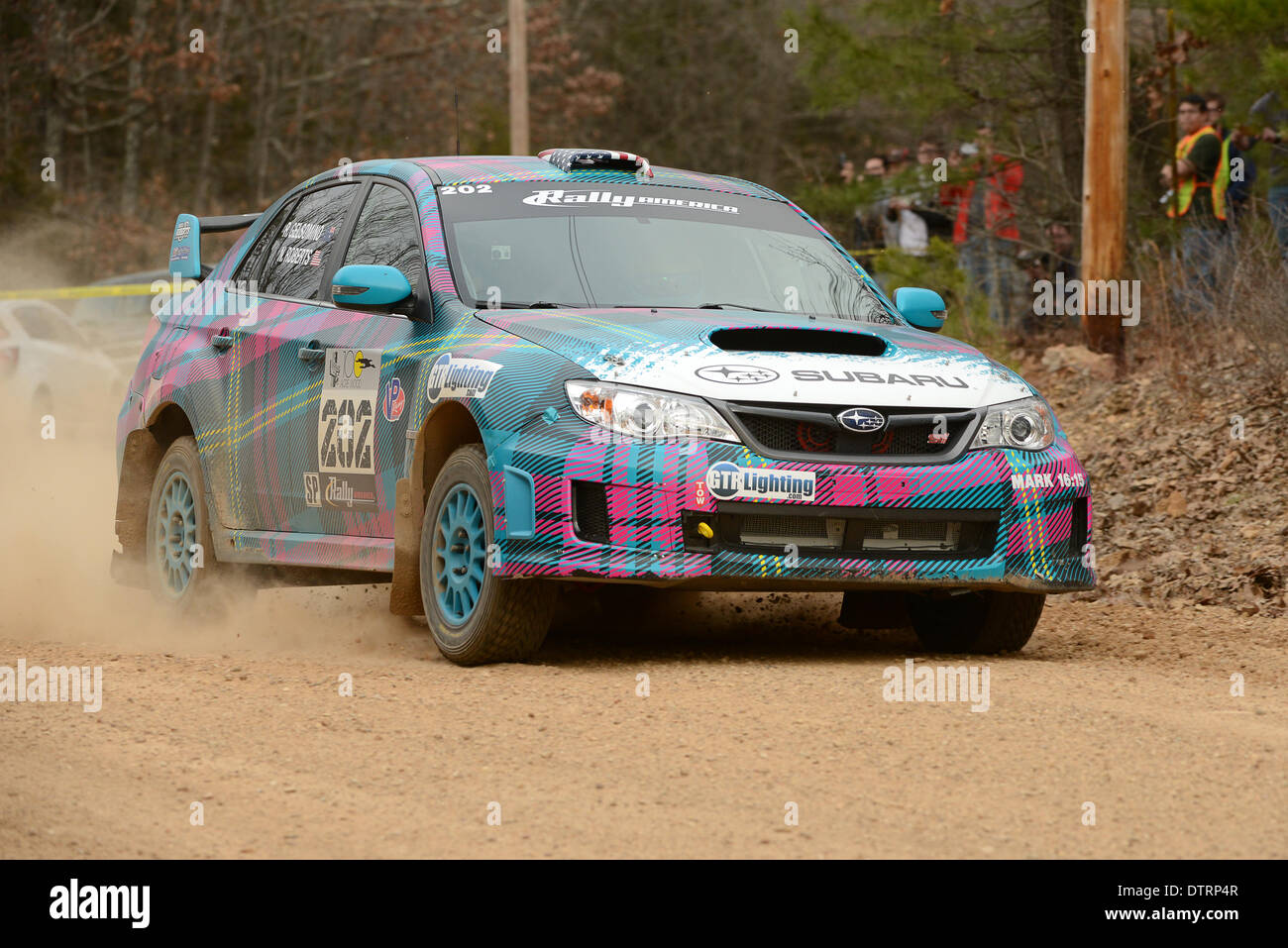 Salem, Missouri, USA. 22. Februar 2014. Nick Roberts während des Wettkampfes auf Rally America 22. Februar 2014 in Salem Missouri uns Credit: Carlos mitdem Bilder / Alamy Live News Stockfoto