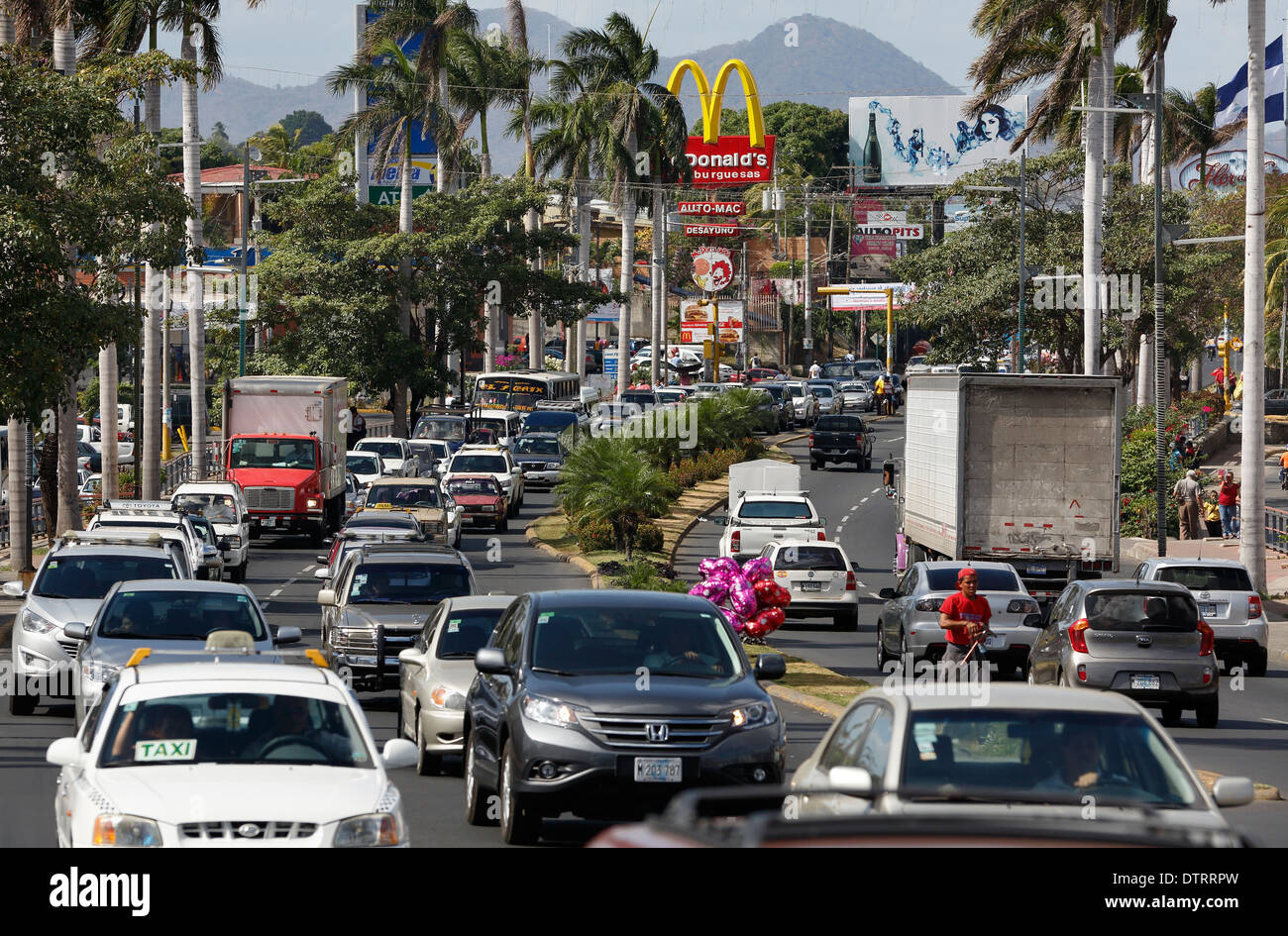 Schwerverkehr Carretera Masaya, Nicaragua Managua Stockfoto