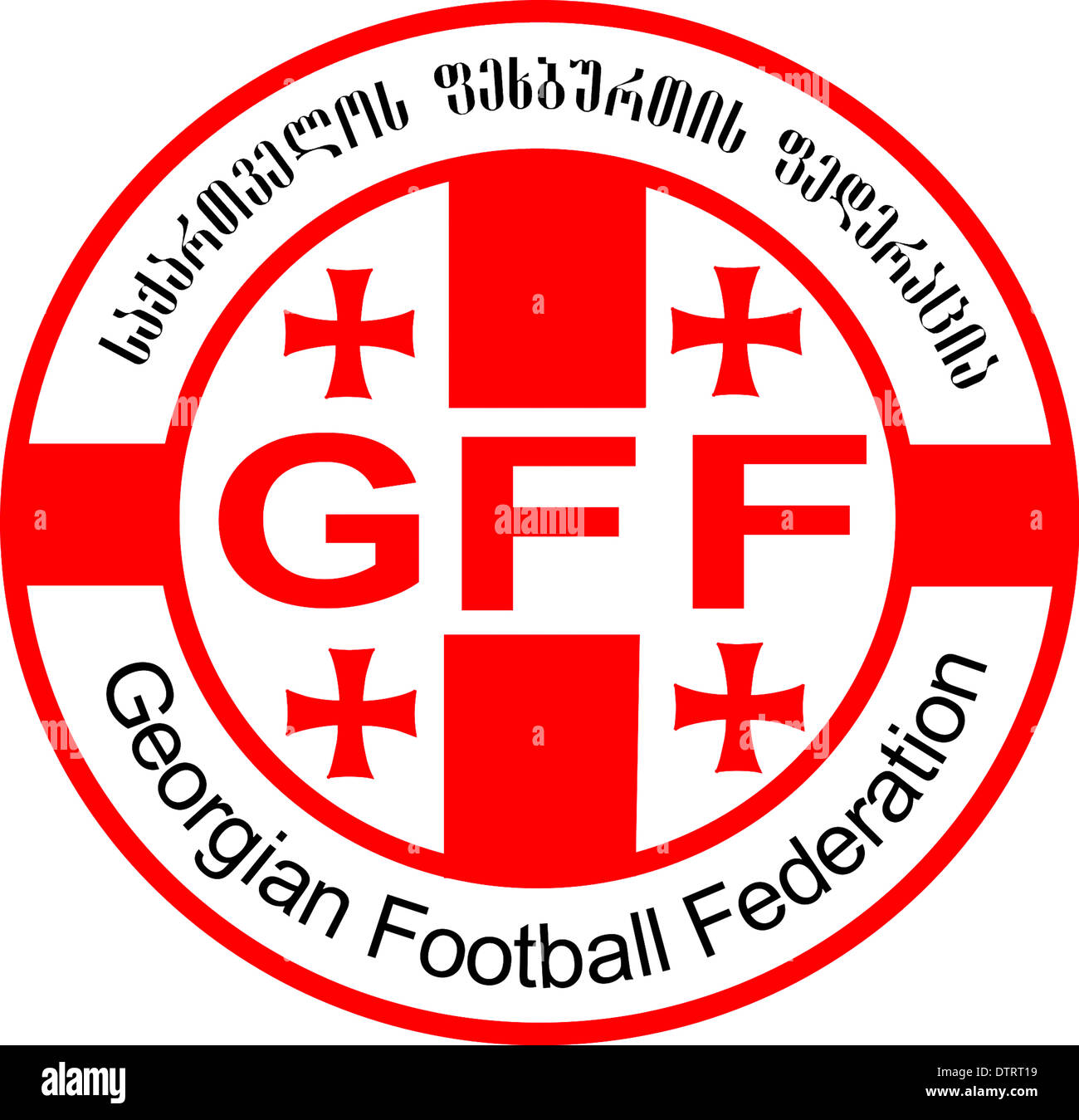 Logo der georgischen Fußballverband und der Nationalmannschaft. Stockfoto