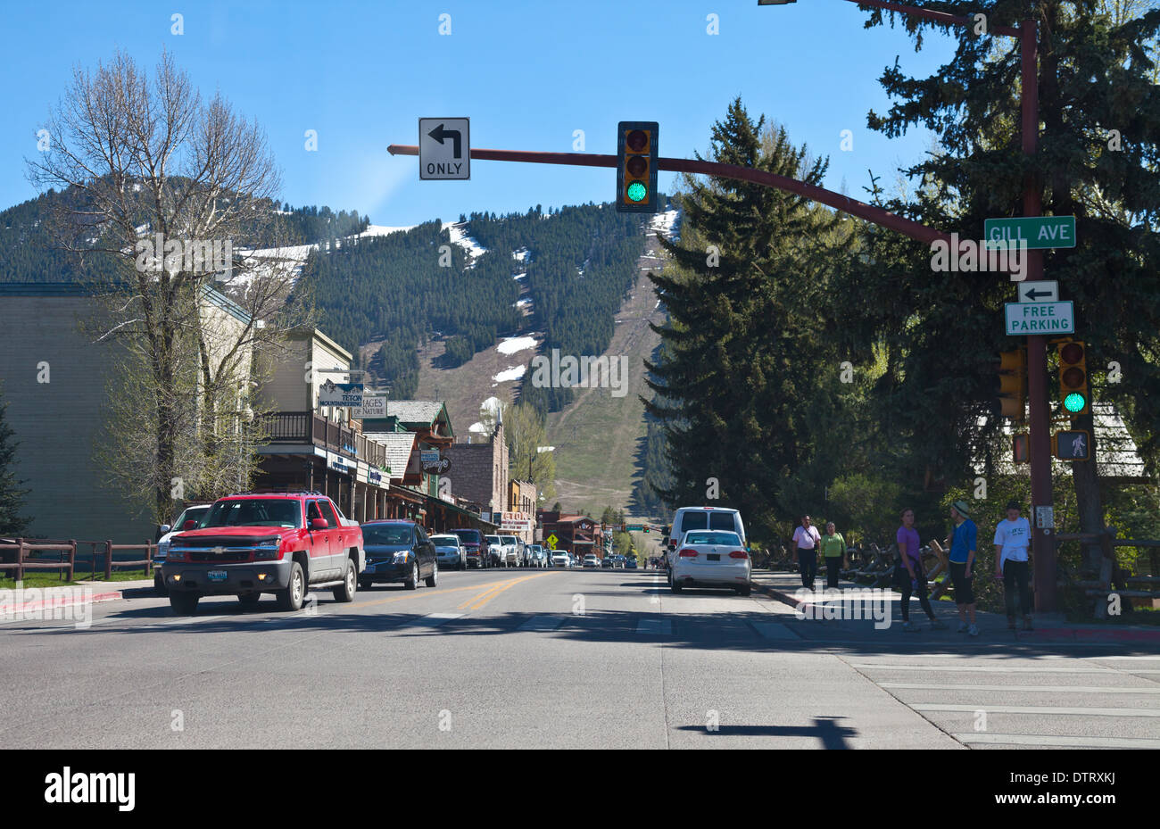 Sonniger Tag. Jackson Hole, WY, Wyoming Stockfoto