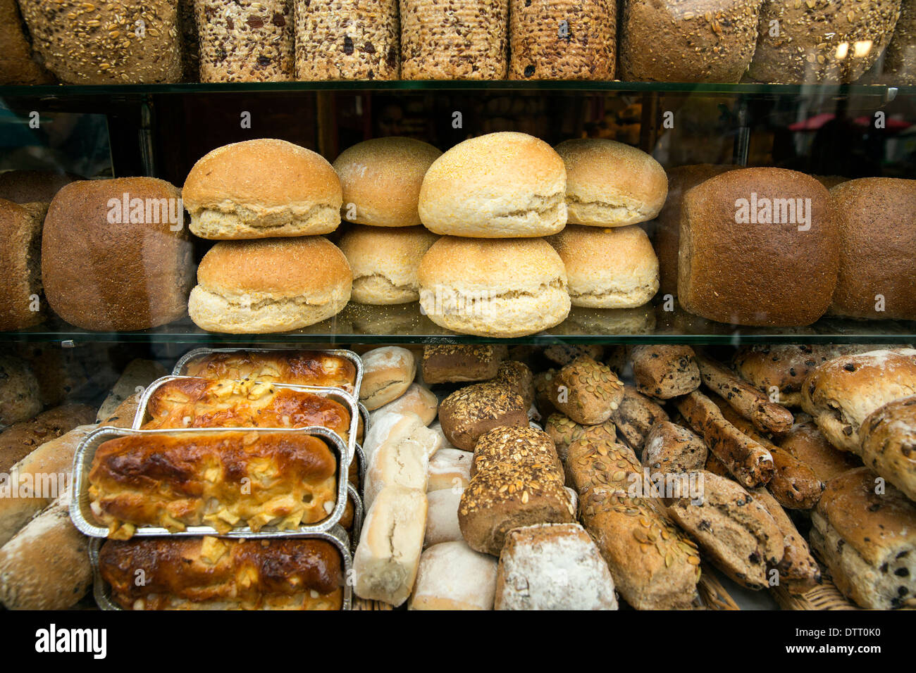 Bäckerei mit traditionellen belgischen Produkten in Gent Stockfoto