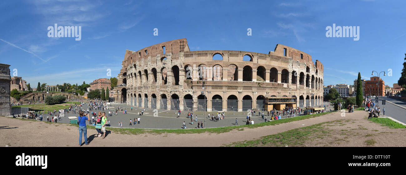 ein Panorama vom byzantinischen Kolosseum in Rom, Italien Stockfoto