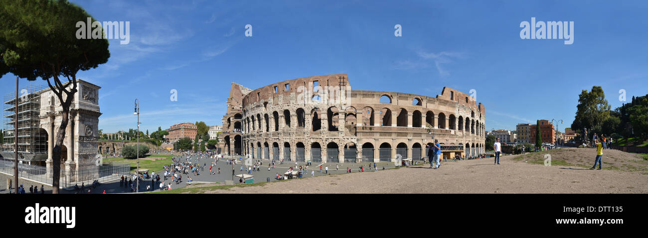 ein Panorama vom byzantinischen Kolosseum in Rom, Italien Stockfoto