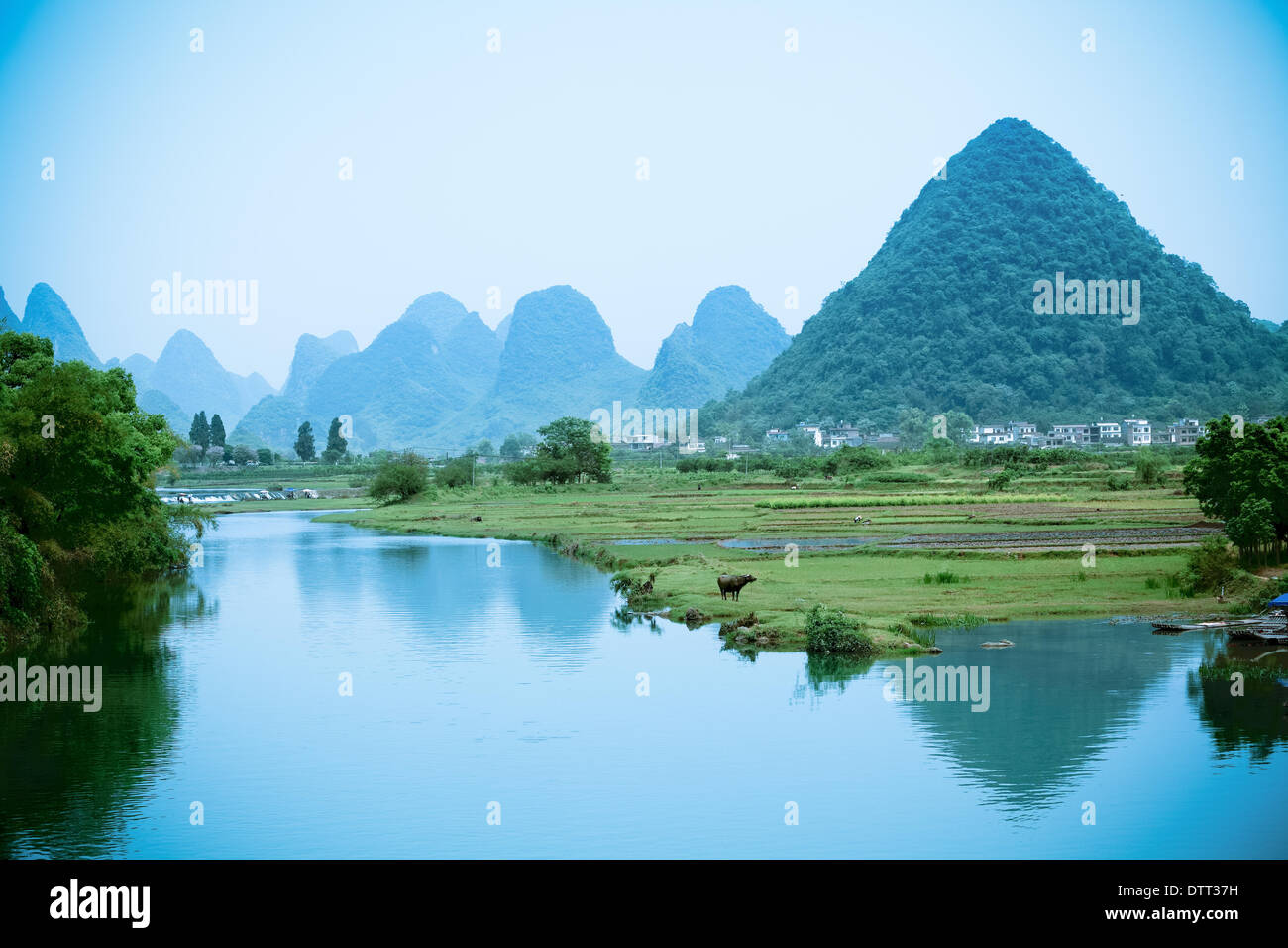 ländliche Landschaft in China Yangshuo Stockfoto
