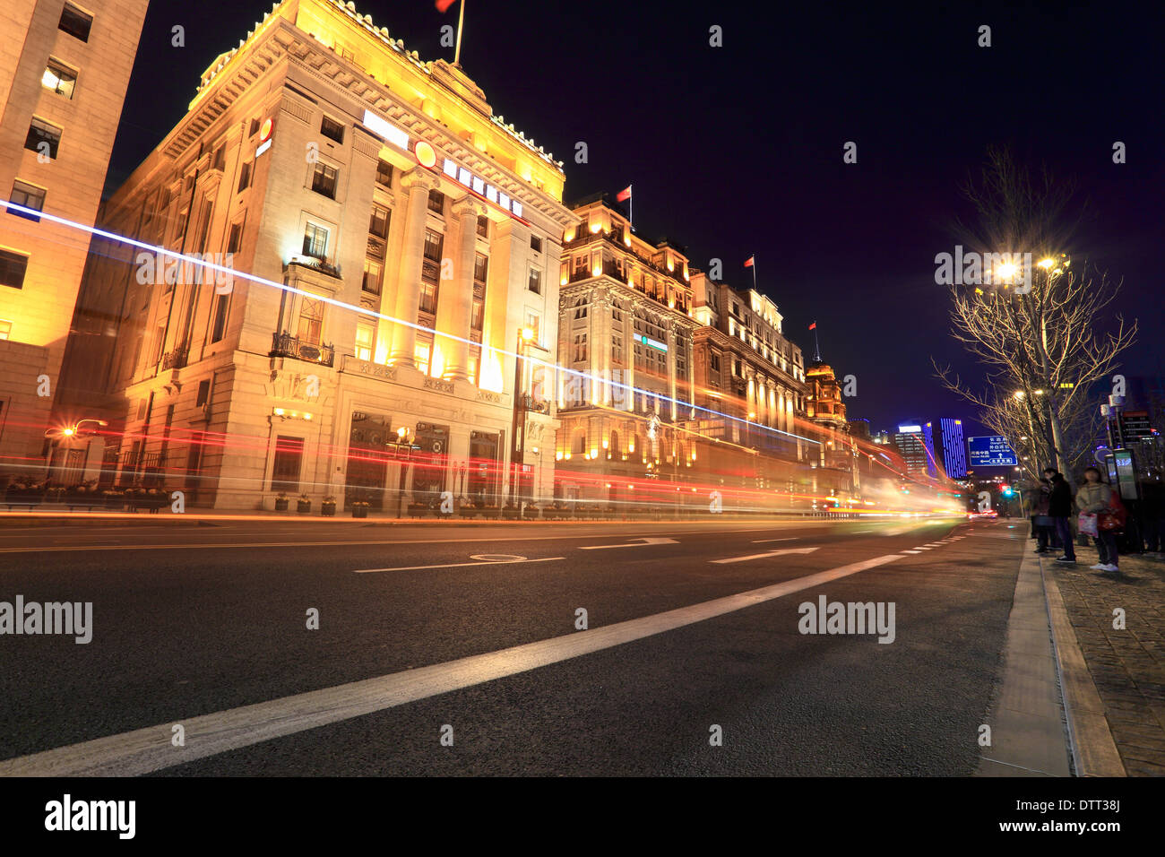 der Bund in shanghai bei Nacht Stockfoto der Bund in shanghai bei Nacht Stockfoto