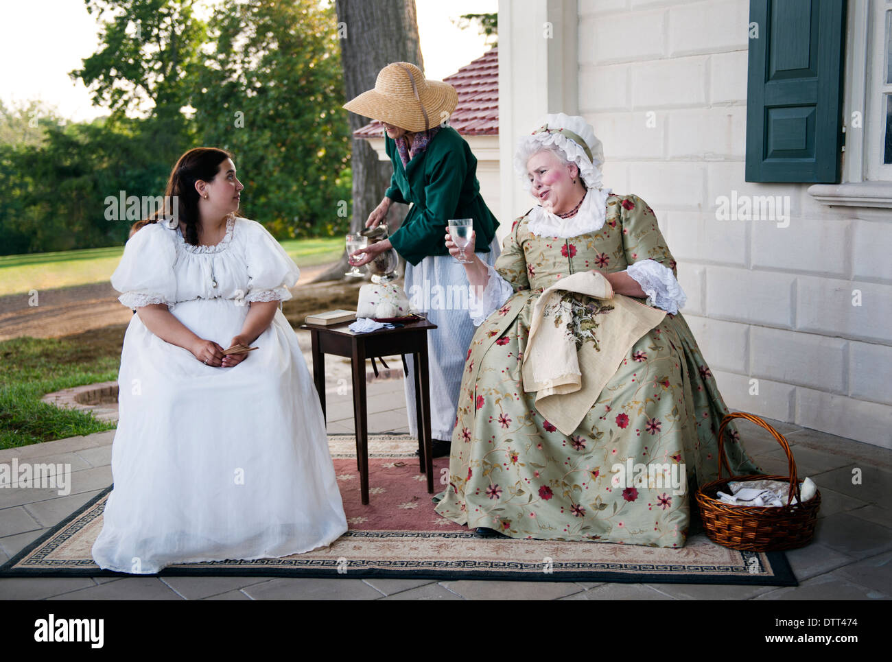 Martha Washington erzählen einer Geschichte an der Mount Vernon Estate George Washington Alexandria Virginia nach Hause Stockfoto