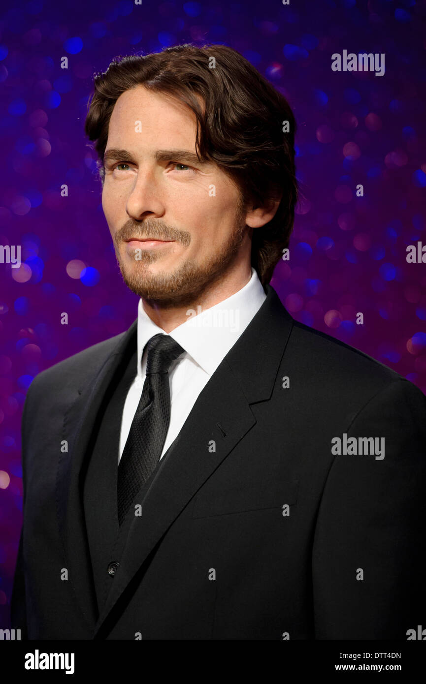 Christian Bale Wachsfigur bei Madame Tussauds, London, Montag, 24. Februar 2014. Stockfoto