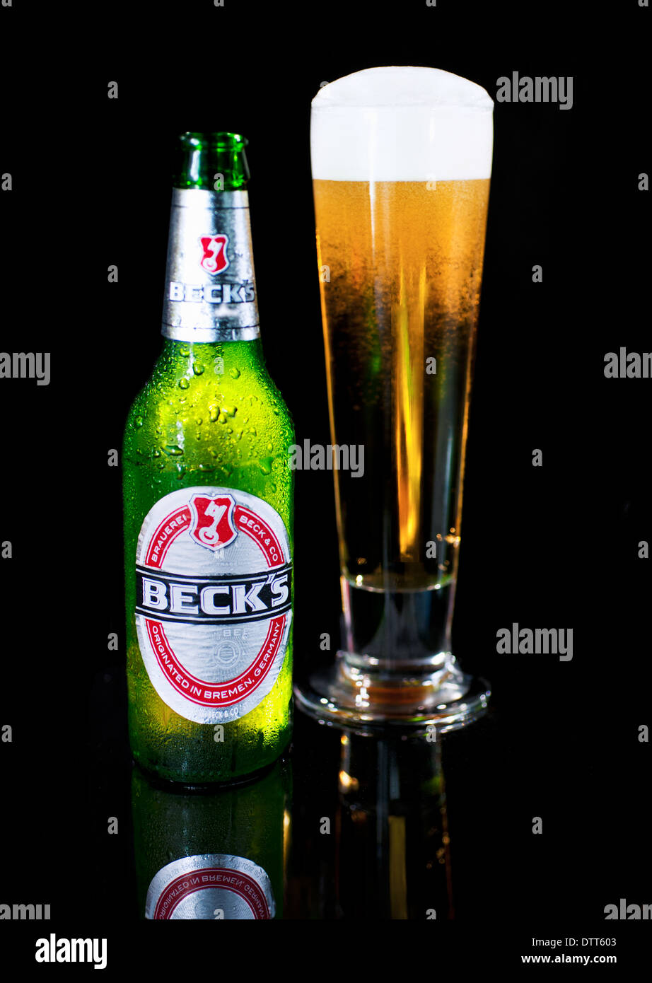 Becks-Bier-Stillleben Stockfoto