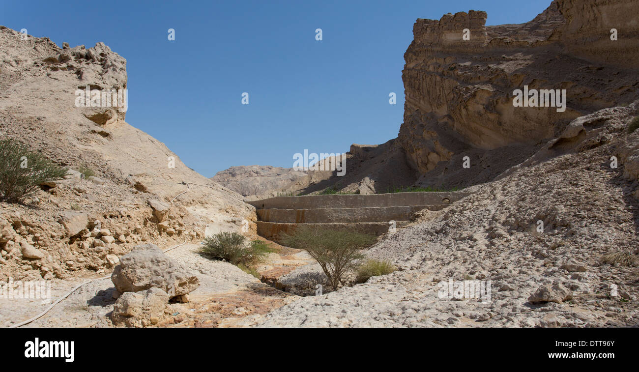Historischen dam in der Nähe von Al Ain in den Vereinigten Arabischen Emiraten Stockfoto