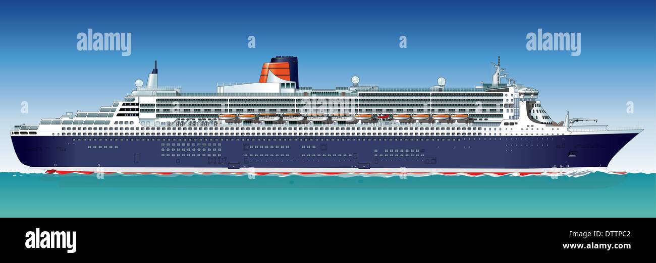 Hallo-detaillierte Kreuzfahrtschiff Stockfoto